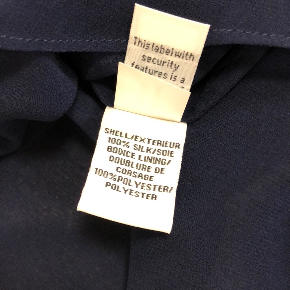 Diane Von Furstenberg navy sexy sheer silk blouse - Picture 7 of 9